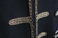 画像をギャラリービューアに読み込む, CHANEL シャネル ココマークボタン ナポレオン ジャケット 06P P2875V48249 ネイビー コットン サイズ40 良品 中古 50741