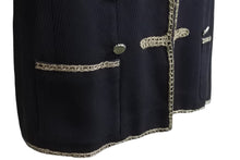 画像をギャラリービューアに読み込む, CHANEL シャネル ココマークボタン ナポレオン ジャケット 06P P2875V48249 ネイビー コットン サイズ40 良品 中古 50741