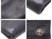 画像をギャラリービューアに読み込む, CHROME HEARTS クロムハーツ 三つ折り財布 CHプラス シルバー金具 ブラック レザー 良品 中古 50751