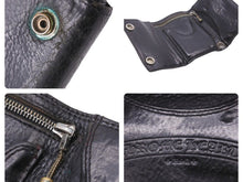 画像をギャラリービューアに読み込む, CHROME HEARTS クロムハーツ 三つ折り財布 CHプラス シルバー金具 ブラック レザー 良品 中古 50751