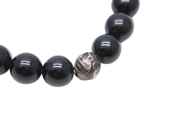 CHROME HEARTS クロムハーツ ビーズブレスレット チャーム アクセサリー ブラック silver925 中古 50769