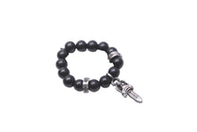 画像をギャラリービューアに読み込む, Chrome Hearts クロムハーツ 5mm BEAD オニキスビーズリング 指輪 シルバー925 オニキス ブラック シルバー 美品 中古 50776