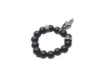 画像をギャラリービューアに読み込む, Chrome Hearts クロムハーツ 5mm BEAD オニキスビーズリング 指輪 シルバー925 オニキス ブラック シルバー 美品 中古 50776