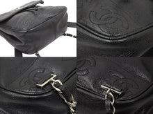 画像をギャラリービューアに読み込む, CHANEL シャネル トリプルココ リュック デイパック ブラック シルバー金具 キャビアスキン 4番台 レディース 美品 中古 50803