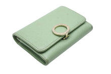 Load image into Gallery viewer, BVLGARI ブルガリ 二つ折り財布 コインケース カードケース イタリア製 レザー グリーン ピンク ゴールド金具 美品 中古 50821