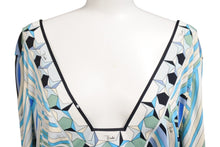 Load image into Gallery viewer, 新品未使用 EMILIOPUCCI エミリオプッチ ブラウス 82RN11 イタリア製 レーヨン ブルー カーキ アイボリー ブラック サイズ44 50852