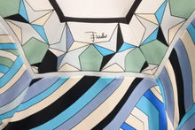 Load image into Gallery viewer, 新品未使用 EMILIOPUCCI エミリオプッチ ブラウス 82RN11 イタリア製 レーヨン ブルー カーキ アイボリー ブラック サイズ44 50852