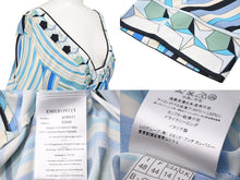 Load image into Gallery viewer, 新品未使用 EMILIOPUCCI エミリオプッチ ブラウス 82RN11 イタリア製 レーヨン ブルー カーキ アイボリー ブラック サイズ44 50852
