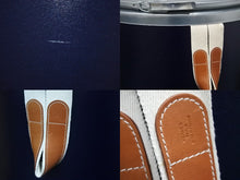 Load image into Gallery viewer, HERMES エルメス サドルボックス セリエライン ラージサイズ ネイビー シルバー インテリア 収納 置物 美品 中古 50875
