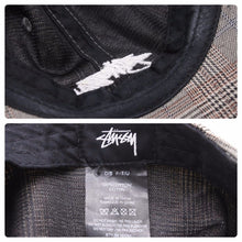 画像をギャラリービューアに読み込む, stussy ステューシーキャップ ロゴ チェック柄 グレンチェック ストリート スケーター 中古 50912