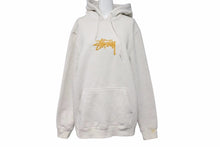 Load image into Gallery viewer, STUSSY パーカー ステューシー デカロゴ 刺繍 ゴールド アイボリー Sサイズ ストリート スケート 中古 50923