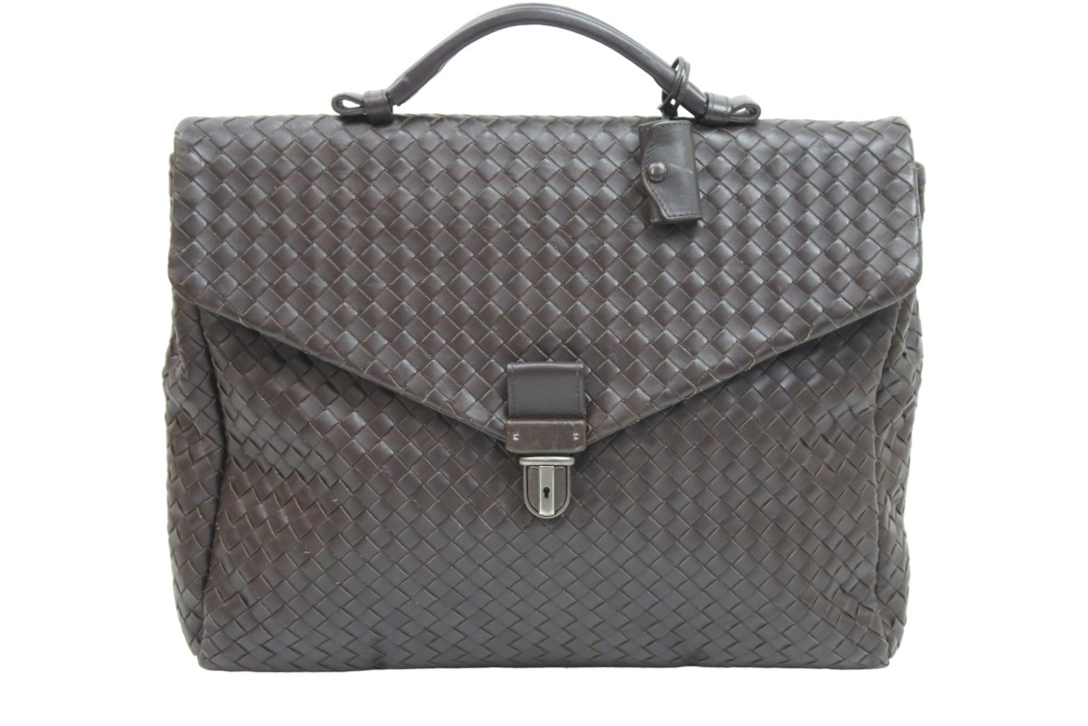 BOTTEGAVENETA ボッテガヴェネタ ハンドバッグ V46512040 イントレチャート ブラウン レザー シルバー金具 美品 中古  50999 – Casanova Vintage