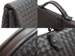 BOTTEGAVENETA ボッテガヴェネタ ハンドバッグ V46512040 イントレチャート ブラウン レザー シルバー金具 美品 中古 50999