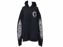 Load image into Gallery viewer, CHROME HEARTS クロムハーツ パーカー ホースシュー 両袖プリント ブラック コットン サイズL 美品 中古 51035