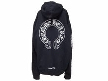 Load image into Gallery viewer, CHROME HEARTS クロムハーツ パーカー ホースシュー 両袖プリント ブラック コットン サイズL 美品 中古 51035