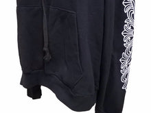 Load image into Gallery viewer, CHROME HEARTS クロムハーツ パーカー ホースシュー 両袖プリント ブラック コットン サイズL 美品 中古 51035