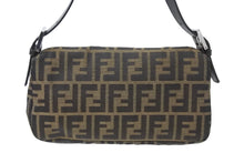 画像をギャラリービューアに読み込む, FENDI フェンディ ハンドバッグ スッカ マンマハケット キャンハス 26424 レザー シルバー金具 ブラウン 美品 中古 51085