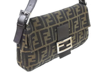 画像をギャラリービューアに読み込む, FENDI フェンディ ハンドバッグ スッカ マンマハケット キャンハス 26424 レザー シルバー金具 ブラウン 美品 中古 51085