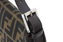 画像をギャラリービューアに読み込む, FENDI フェンディ ハンドバッグ スッカ マンマハケット キャンハス 26424 レザー シルバー金具 ブラウン 美品 中古 51085