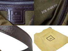 画像をギャラリービューアに読み込む, FENDI フェンディ ハンドバッグ スッカ マンマハケット キャンハス 26424 レザー シルバー金具 ブラウン 美品 中古 51085