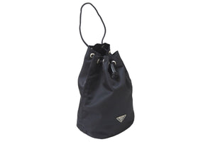 【極上美品】PRADA　ポーチ　巾着　ナイロン　ブラック　レディース　ミニ 楽天市場】PRADA プラダ ミニ巾着ポーチ ブラック ナイロン レディース