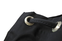 Load image into Gallery viewer, PRADA プラダ 巾着ポーチ ミニバッグ トライアングルロゴ イタリア製 ナイロン ブラック シルバー金具 美品 中古 51094