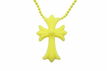 画像をギャラリービューアに読み込む, CHROME HEARTS クロムハーツ ネックレス・チョーカー CHクロス ボールチェーン ネオンイエロー2012年 美品 中古 51102
