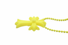 画像をギャラリービューアに読み込む, CHROME HEARTS クロムハーツ ネックレス・チョーカー CHクロス ボールチェーン ネオンイエロー2012年 美品 中古 51102