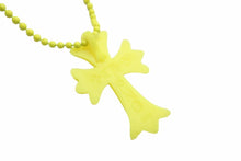 画像をギャラリービューアに読み込む, CHROME HEARTS クロムハーツ ネックレス・チョーカー CHクロス ボールチェーン ネオンイエロー2012年 美品 中古 51102