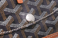 画像をギャラリービューアに読み込む, 新品同様 Goyard ゴヤール サンルイ ミニポーチ PVCコーティングキャンバス レザー ブラック ブラウン シルバー金具 中古 51108