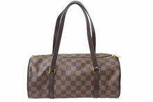 Load image into Gallery viewer, LOUIS VUITTON ルイ・ヴィトン ハンドバッグ パピオン PVCコーティングキャンバス ブラウン ゴールド金具 N51303 美品 中古 51114