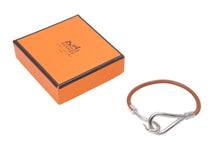 Load image into Gallery viewer, HERMES エルメス ジャンボ ブレスレット シルバー ブラウン 箱付き 美中古 中古 51121