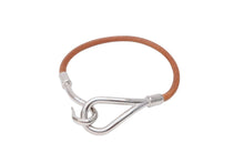 Load image into Gallery viewer, HERMES エルメス ジャンボ ブレスレット シルバー ブラウン 箱付き 美中古 中古 51121