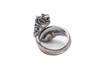 画像をギャラリービューアに読み込む, GUCCI グッチ タイガーリング 指輪 398971 09455 8133 19号 エイジングメタル スワロフスキー クリスタル シルバー 美品 中古 51122