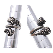 画像をギャラリービューアに読み込む, GUCCI グッチ タイガーリング 指輪 398971 09455 8133 19号 エイジングメタル スワロフスキー クリスタル シルバー 美品 中古 51122