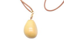 Load image into Gallery viewer, エルメス HERMES BIJOUTERIE FANTAISIE レザーネックレス ストーン ブラウン マスタード ゴールド金具 美品 中古 51123