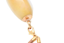 Load image into Gallery viewer, エルメス HERMES BIJOUTERIE FANTAISIE レザーネックレス ストーン ブラウン マスタード ゴールド金具 美品 中古 51123