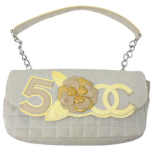 Load image into Gallery viewer, CHANEL シャネル ショルダーバッグ No.5 カメリア ココマーク 10番台 キャンバス パテントレザー イエロー ベージュ 良品 中古51125