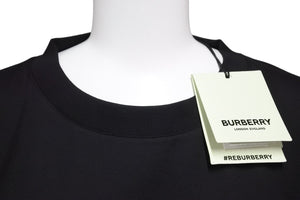 極美品 BURBERRY バーバリー ロゴ プリント 半袖Ｔシャツ ブラック 黒 ホワイト 白 トップス コットン 8070132 XL 中古 51148