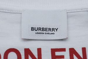 極美品 BURBERRY バーバリー ホースフェリープリント コットン オーバーサイズ 半袖Ｔシャツ ホワイト 8048323 XL 中古 51150
