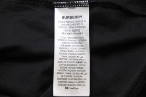 極美品 BURBERRY バーバリー ESCAPE プリント 半袖Ｔシャツ ブラック ロゴ コットン 黒 トップス 8040684 XL 中古 51155