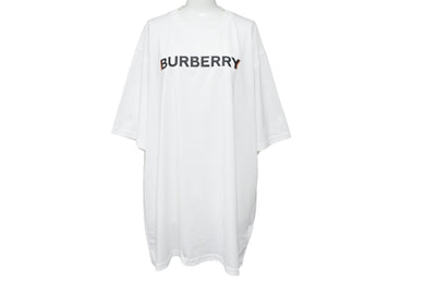 極美品 BURBERRY バーバリー 半袖Ｔシャツ メンズ 8053009 ロゴ ホワイト コットン サイズXL 中古 51161