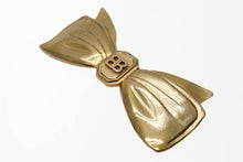 画像をギャラリービューアに読み込む, BALENCIAGA バレンシアガ バレッタ アクセサリー 髪留め リボン ロゴ フランス製 GP ゴールド 良品 中古 51170