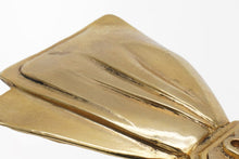 画像をギャラリービューアに読み込む, BALENCIAGA バレンシアガ バレッタ アクセサリー 髪留め リボン ロゴ フランス製 GP ゴールド 良品 中古 51170