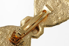 画像をギャラリービューアに読み込む, BALENCIAGA バレンシアガ バレッタ アクセサリー 髪留め リボン ロゴ フランス製 GP ゴールド 良品 中古 51170