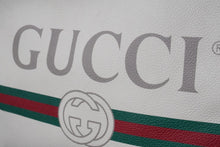 画像をギャラリービューアに読み込む, GUCCI グッチ クラッチバッグ ブランドヴィンテージロゴ H023872322 レザー ホワイト レッド グリーン ゴールド 美品 中古 51183