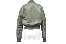 画像をギャラリービューアに読み込む, BALENCIAGA バレンシアガ ショート丈 MA-1 ボンバージャケット 460590 TTD03 カーキ レディース ナイロン サイズ46 美品 中古 51193