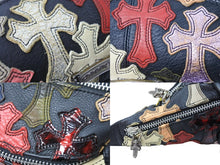 画像をギャラリービューアに読み込む, CHROMEHEARTS クロムハーツ SNAT PACK mini スナットパック マルチクロスパッチレザーウエストバッグ ブラック 美品 中古 51203
