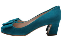 Load image into Gallery viewer, MIUMIU ミュウミュウ スエード パンプス ターコイズブルー シューズ 靴 ロゴ デザイン サイズ35 美品 中古 51241