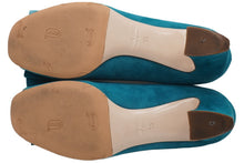 Load image into Gallery viewer, MIUMIU ミュウミュウ スエード パンプス ターコイズブルー シューズ 靴 ロゴ デザイン サイズ35 美品 中古 51241